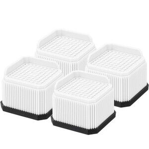 Bed Risers, Square Heavy Duty Stackable Lift Block to 2 Inch & 3.7 Inch, White